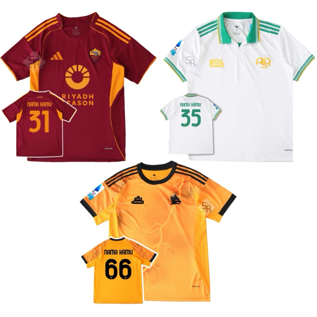 Jersey As Roma Home Away Third 2025 2026 - Jersey Roma Terbaru Grade Original