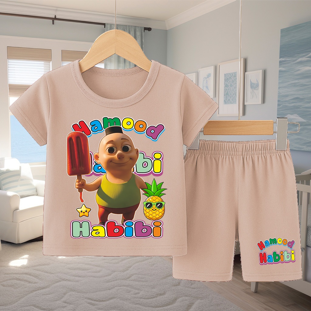 Baju Anak Gamba Habibi Setelan Pendek Anak Cewek Cowok Usia 1-10 Tahun