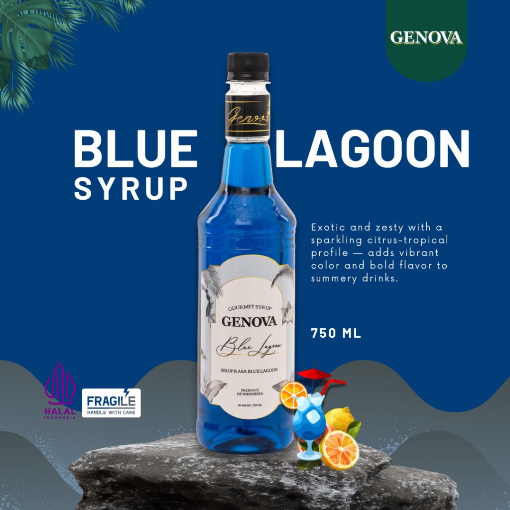 Genova syrup blue lagoon 750 ml - Sirup genova Rasa Blue lagoon - Syrup