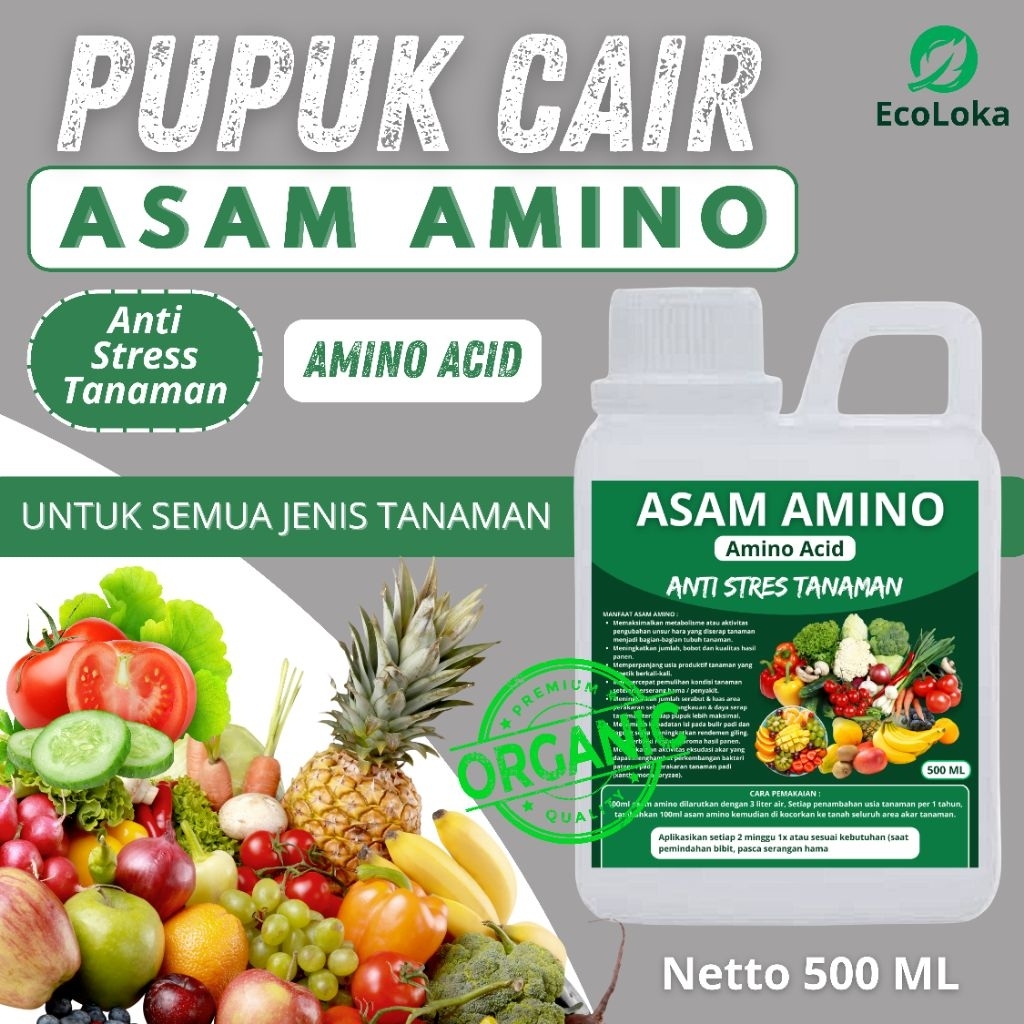 BasicFeed pupuk cair asam amino 500ml nutrisi anti stres tanaman amino acid untuk semua jenis tanama