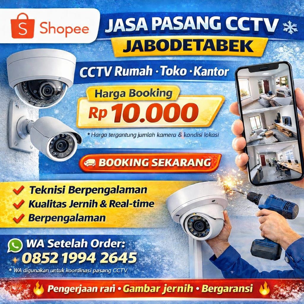 Jasa Pasang CCTV  Kamera | Gratis Setting Online | Android/iOS | Garansi 100%
