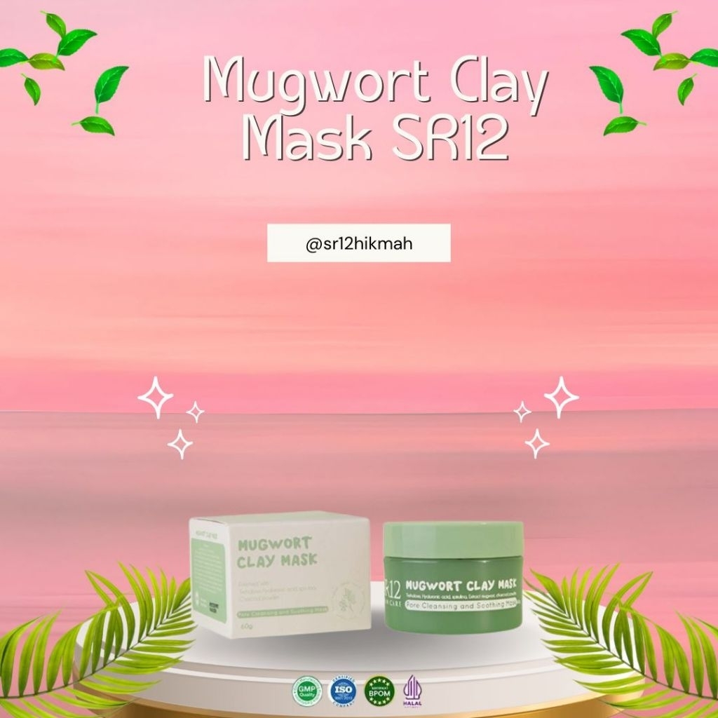 MUGWORT CLAY MASK SR12 | MASKER WAJAH SR 12 | SPIRULINA | MUGWORT MASKER | ACNE SKINCARE | BRUNTUSAN