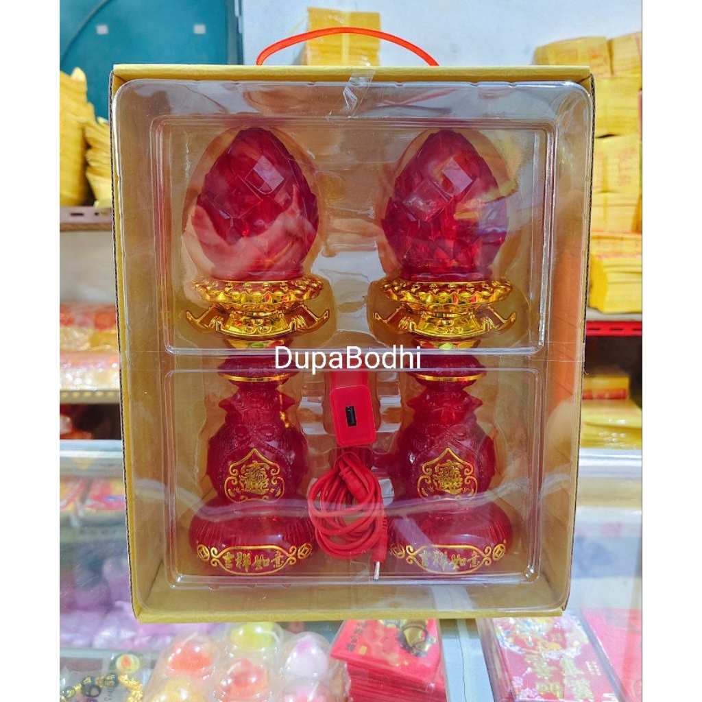 lampu altar sembahyang LED / lampu sembahyang merah / lampu merah / hoi teng / hoiteng / lampu semba