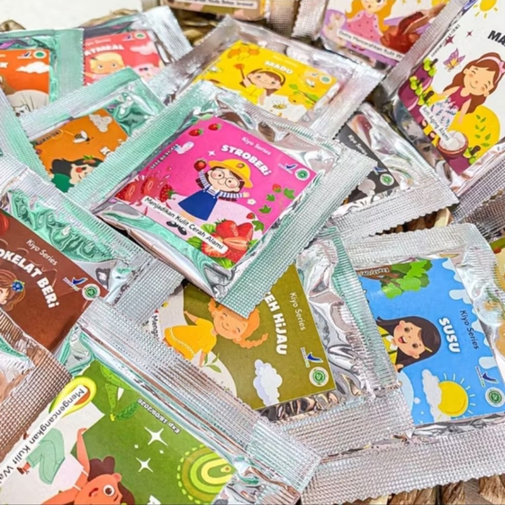 10pcs Masker Bubuk Wajah Kecantikan Susu Kopi Buah Sayur Green Tea Teh Anak Dewasa