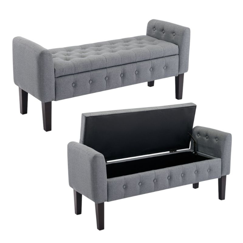 ( 54 ) sofa storage box sandaran tangan lurus 120 cm penyimpanan sofa modern stool Panjang