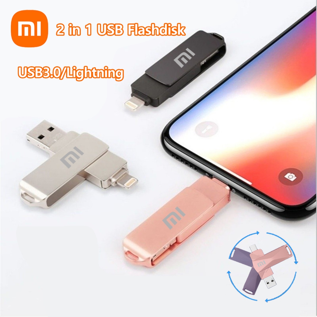 [TOMUA]U201 Flashdisk 2TB USB 3.0 OTG – Cocok untuk iPhone, iPad, dan PC –2-in-1 Logam, flash disk o