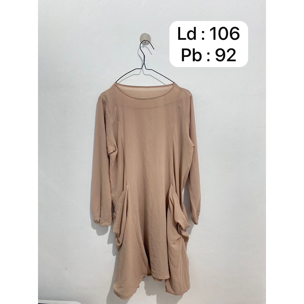 PRELOVED TUNIK COKLAT SUSU