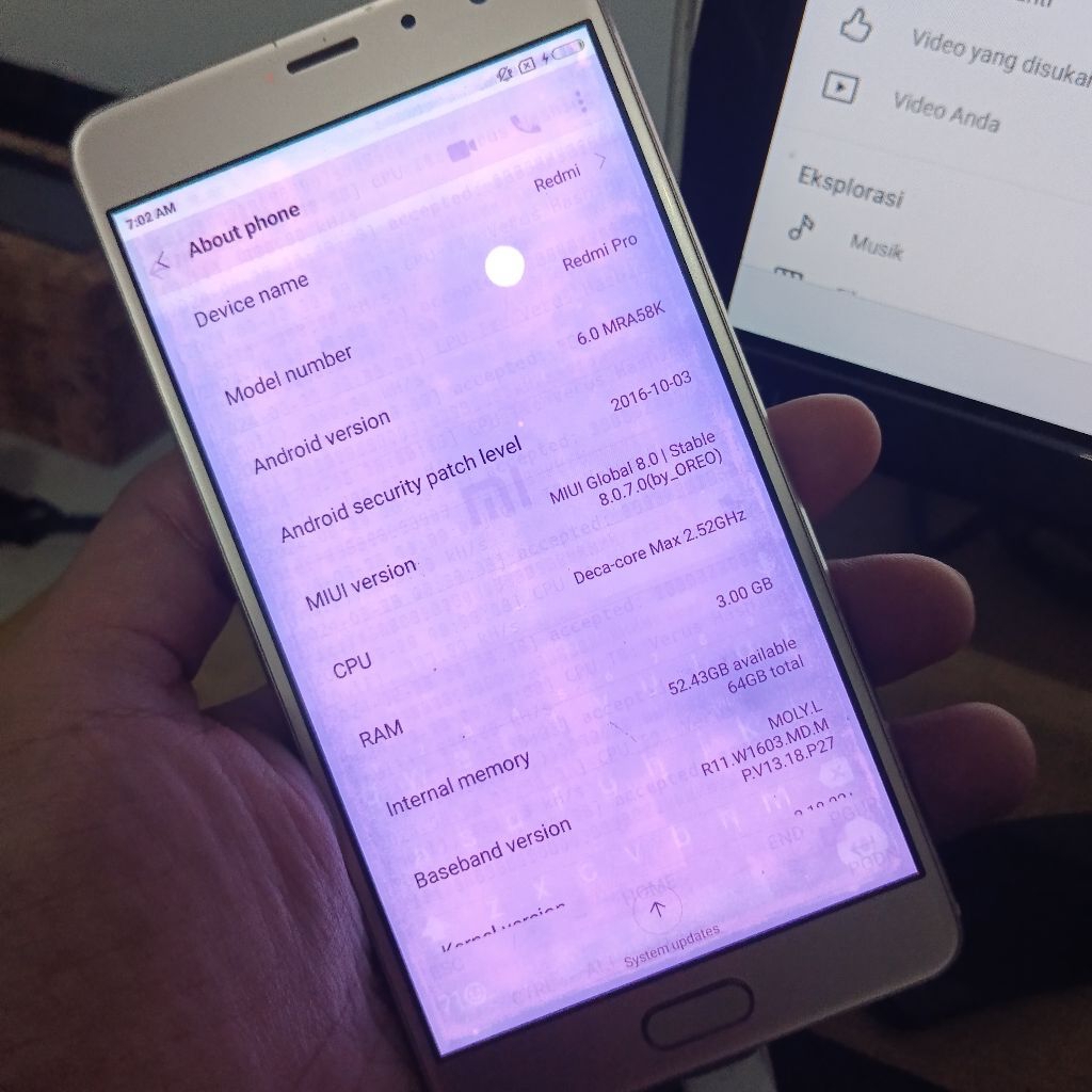 HP Smartphone Xiaomi Redmi Pro 3/64GB RAM 3GB ROM 64GB Mediatek Helio X25 Deca Core 10 Core