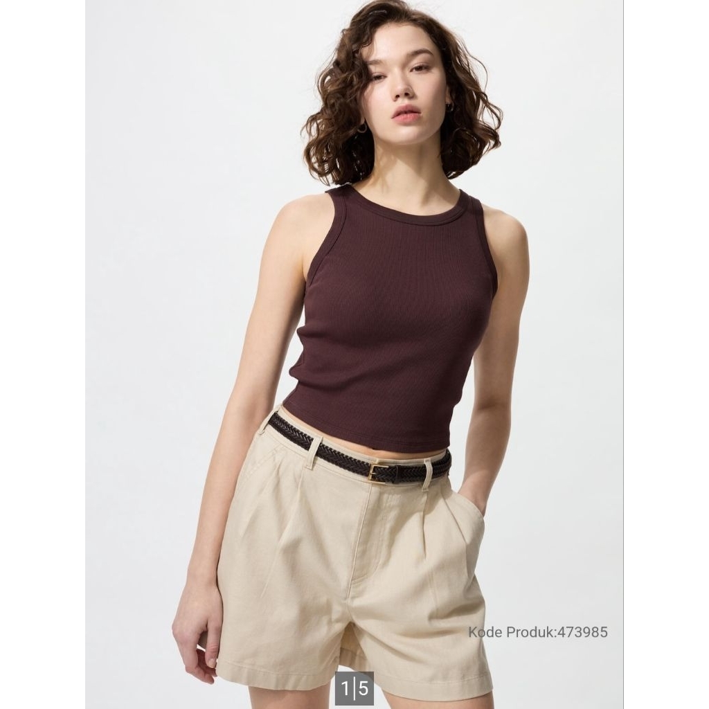 [READY SALE] UNIQLO ATASAN CROP BRA RIB (TANK TOP)