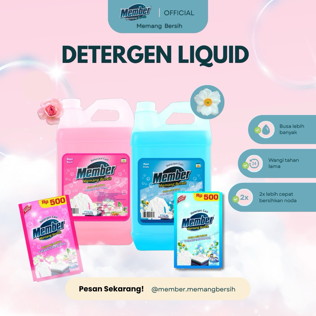 Member Detergent Liduid | Deterjen Cair | Sabun Cuci Baju | Deterjen Cair Cuci Baju