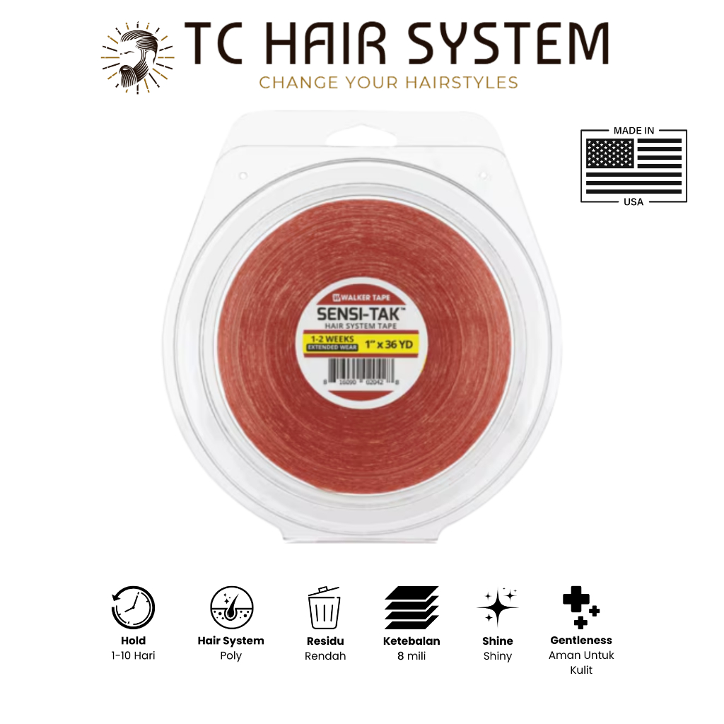 Isolasi Wig Sensi-Tak Tape Roll 36 Yard / Lem Rambut Palsu / Wig / Toupee / Perekat Rambu Palsu