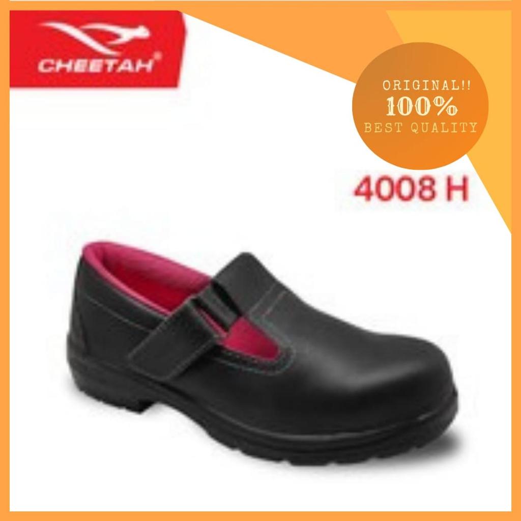 Sepatu Safety Wanita Cheetah 4008 H Original - Safety Shoes Cewek Slip On Pink SNI