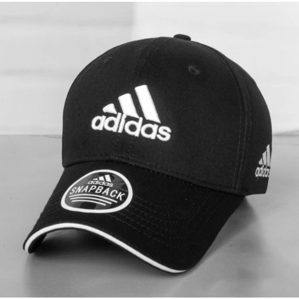 TOPI BASEBALL ADIDAS SNAPBACK BASIC LOGO ORIGINAL BLACK AND WHITE CAPS / TOPI PRIA WANITA / TOPI FUL