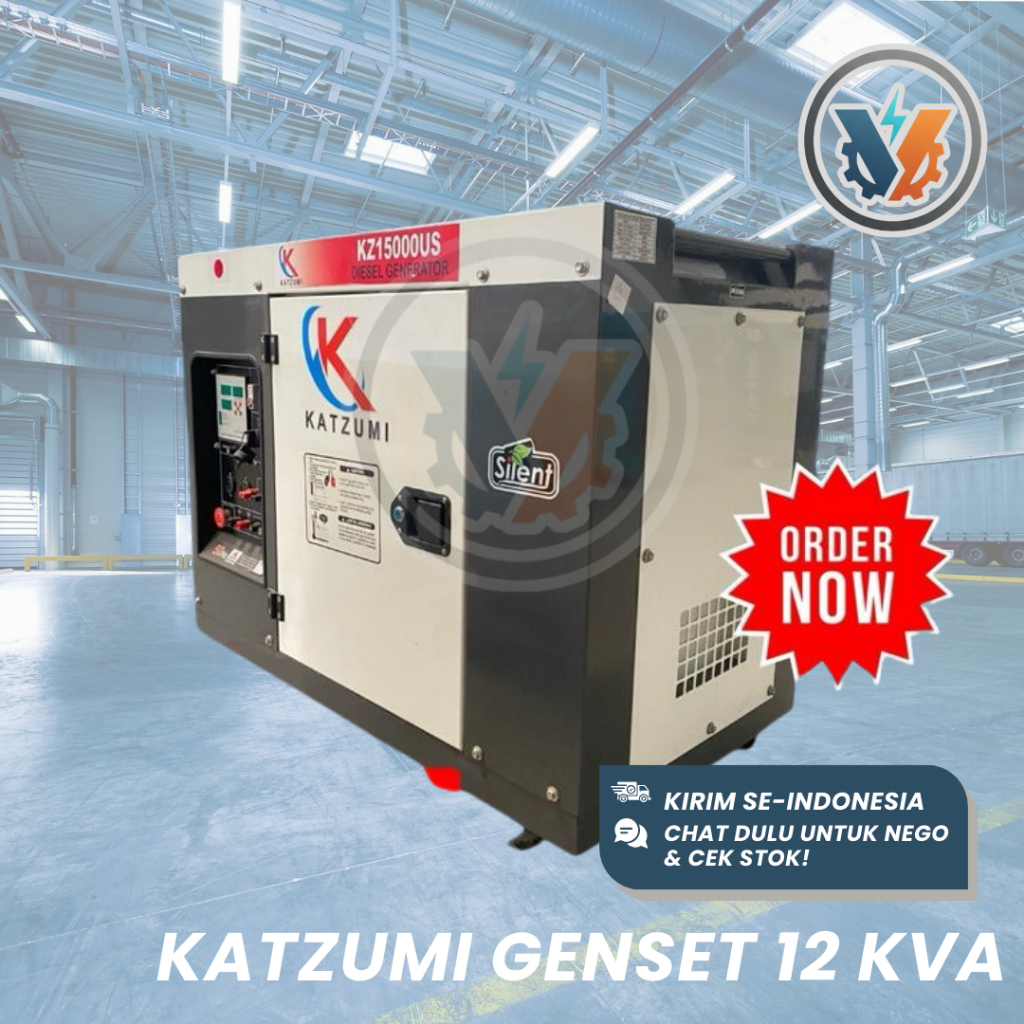 Genset Portable | KATZUMI KZ15000US - 12 KVA 10000W | Silent Diesel - 1/3 Phase