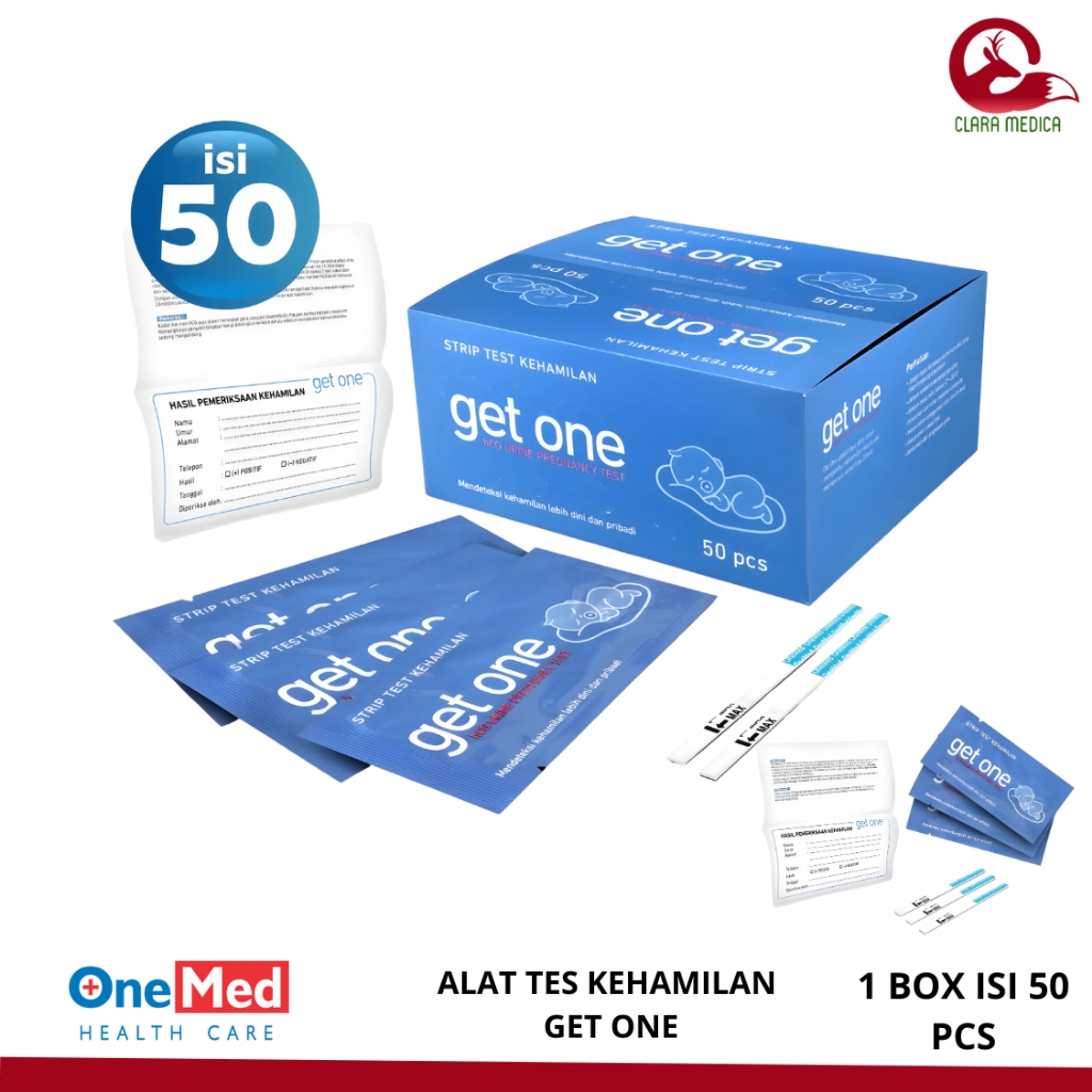 Tespek Onemed Get One Test Tes Kehamilan Akurat Cepat Hasil Valid Pregnancy Test 1 Box isi 50 Pcs
