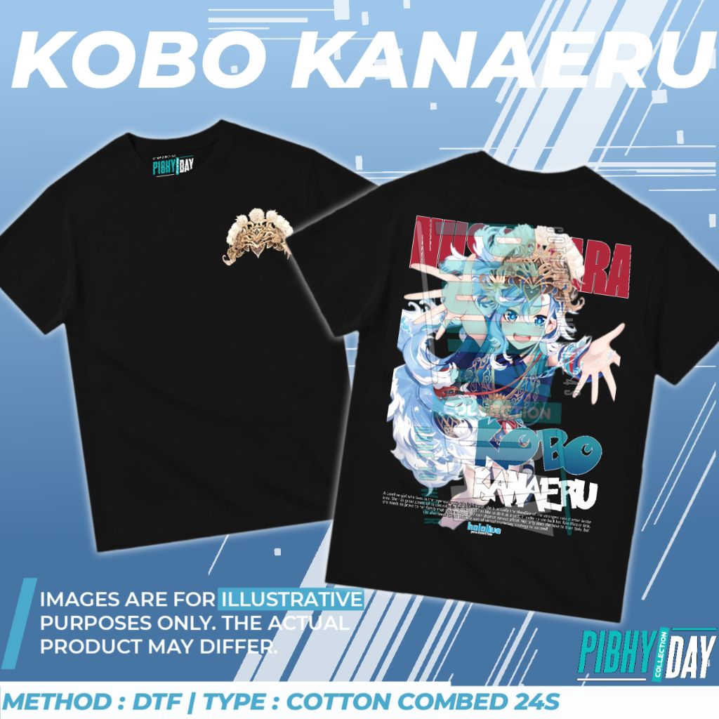 T-Shirt Kaos Baju V-Tuber Kobo Kanaeru Nusantara Holo Live Indonesia