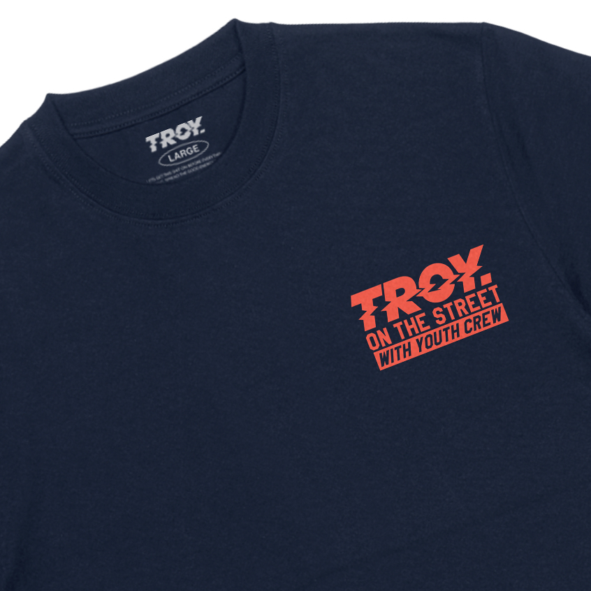 Troy Company T-shirt Blue Navy Hell Kid - Kaos Lengan Pendek Kaos Biru Navy MTD 2811