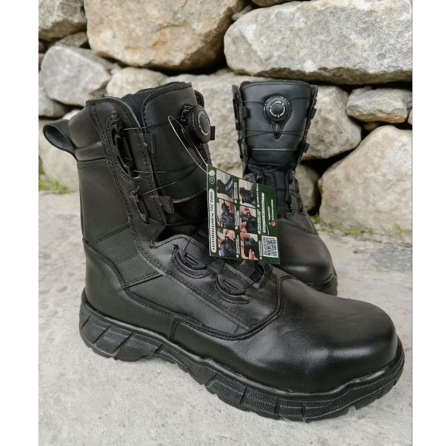 sepatu pdl tactical tali putar full kulit asli terbaru