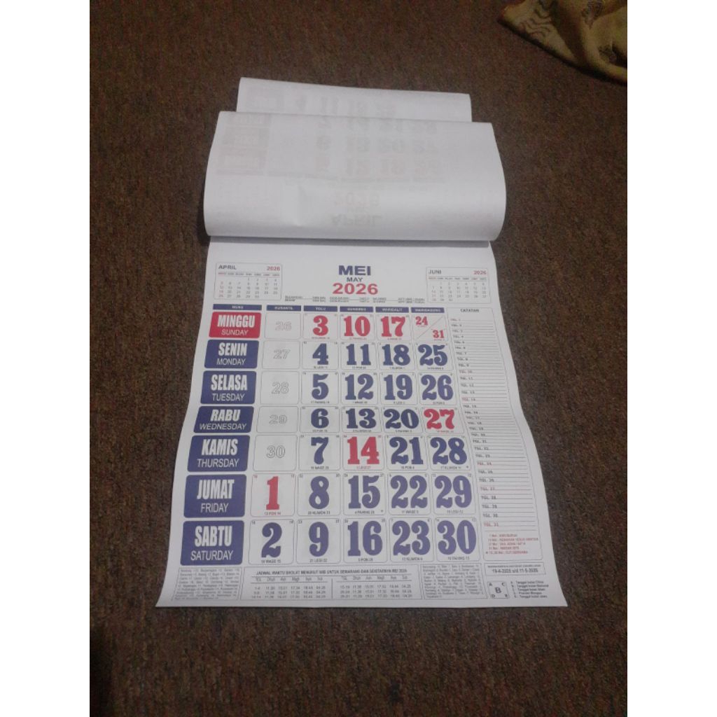 kalender  besar 2026 lengkap jawa