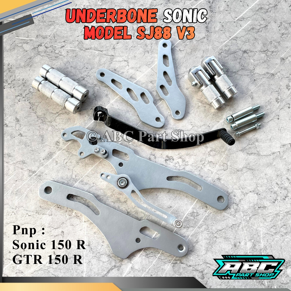 Footstep Underbone Sonic Model SJ88 V3 Cutting Besi PNP Sonic 150 R / GTR 150 R Step Jalu Lipat