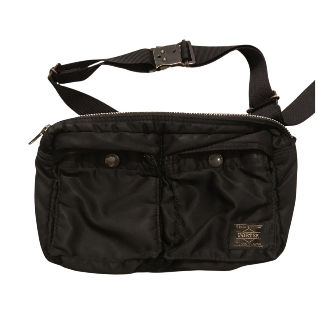 Porter of Japan Sling Bag  Black nylon bag  Medium small bag  Made in Japan