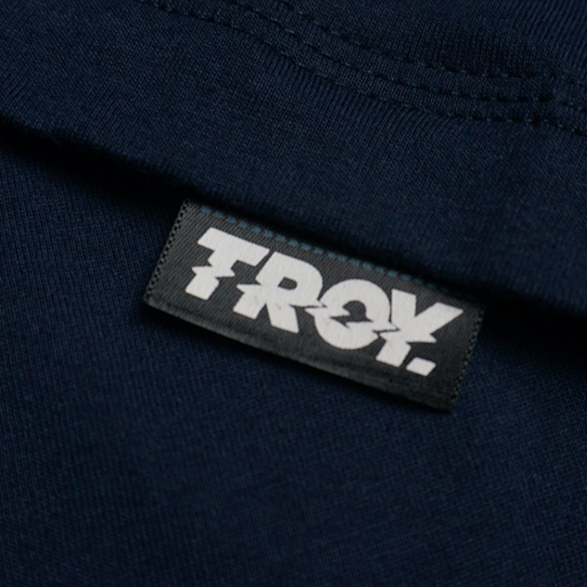 Troy Company T-shirt Navy Blue Burnt Abstrak - Kaos Lengan Pendek Kaos Biru Navy MTD 3448