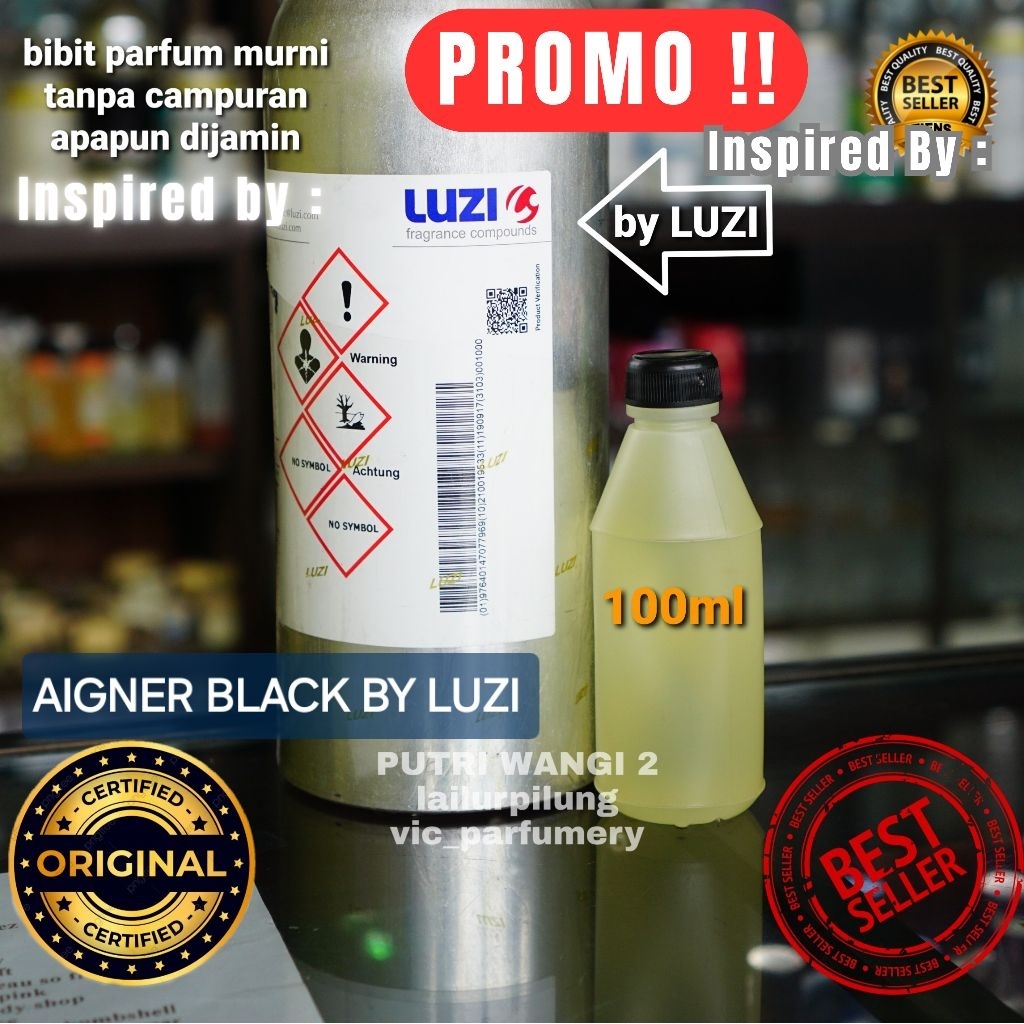 Aigner Black luzi 100ML / 10ml/50ml BIBIT PARFUM MURNI inspired parfume refil 15ml/20ml/30ml