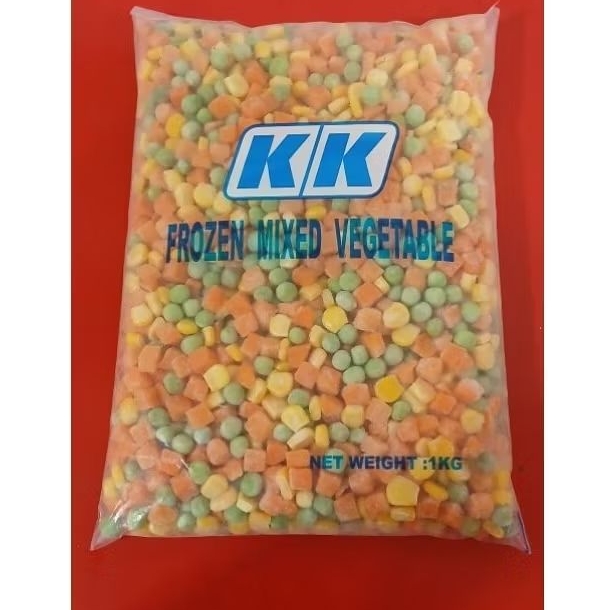 kk mix vegetables 3 ways 1kg / frozen mix vege / sayuran beku