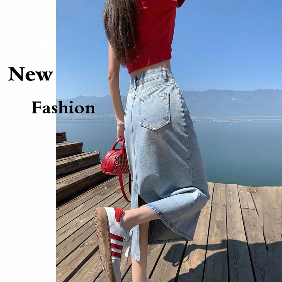 rok jeans jumbo rok jeans panjang rok span hitam rok jeans 7/8 rok midi rok denim