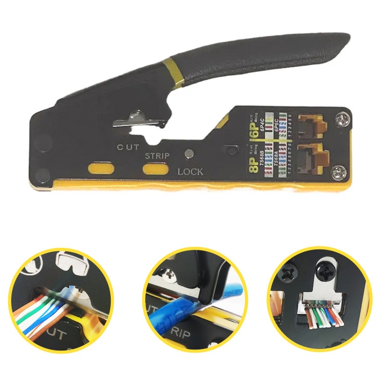 Alat Crimping RJ45 Alat Pemotong Kawat Crimper Untuk Konektor  Cat6a Cat6 Cat5