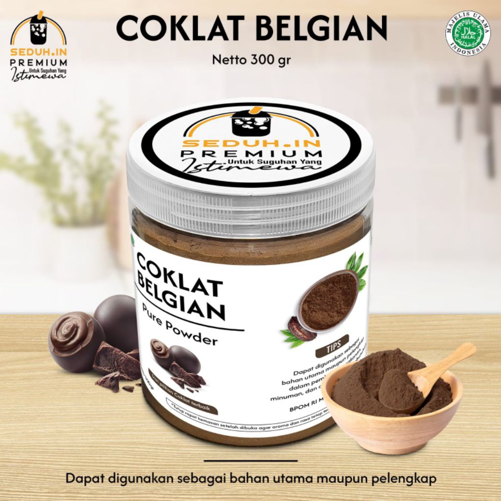 pure toples 300 gram coklat belgian tanpa gula/bubuk minuman premium