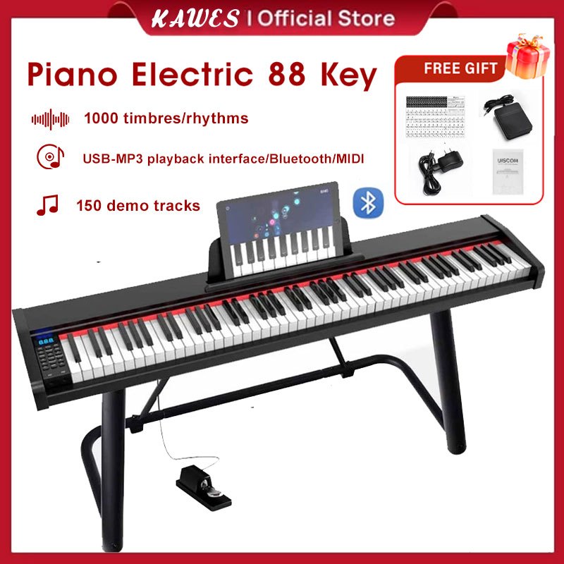 KAWES Piano elektronik, piano elektronik 88 tombol,  piano elektrik portabel profesional, Piano list