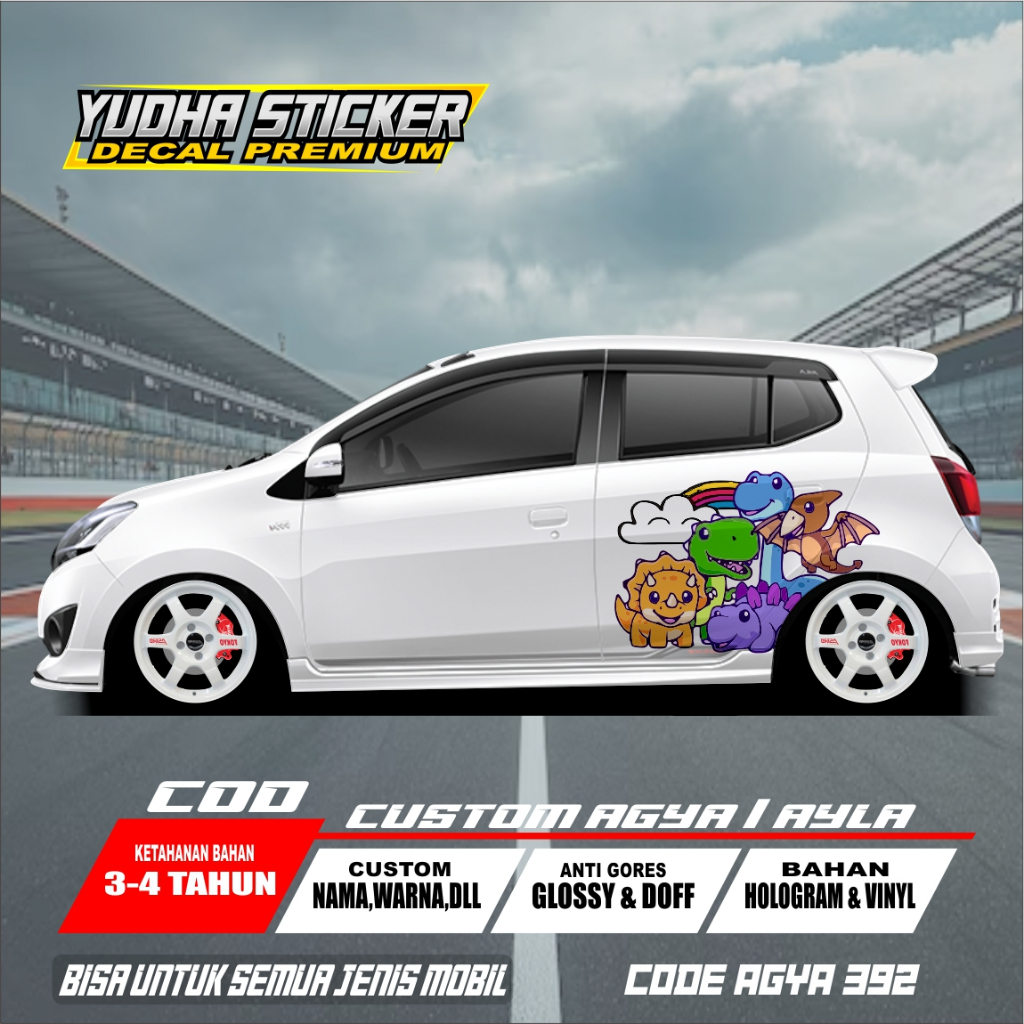 STICKER BODY MOBIL AGYA AYLA MOTIF ANIMALS / AGYA 392-399 FREE CUSTOM