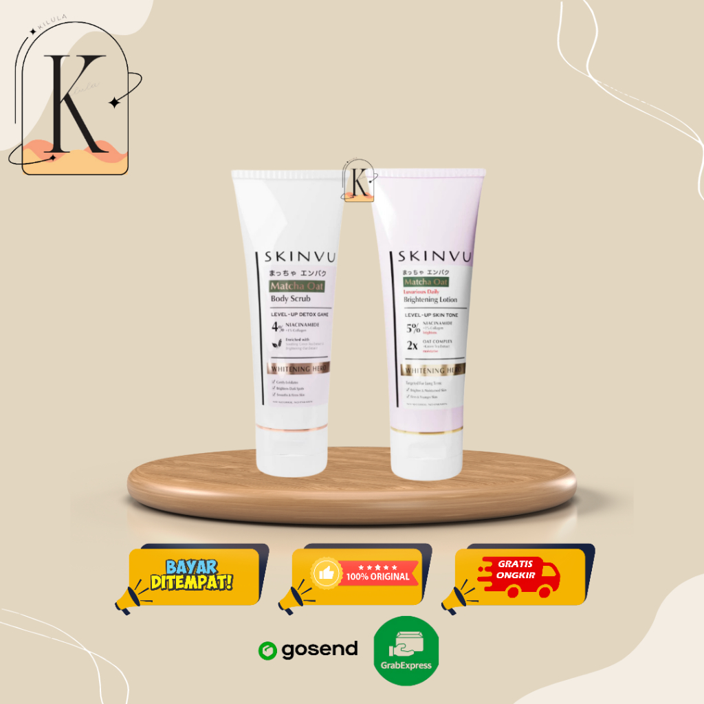 SKINVU WHITENING - BUNDLING - Skinvu Whitening Body Lotion Dan Body Scrub - Body Care - Paket Pencer