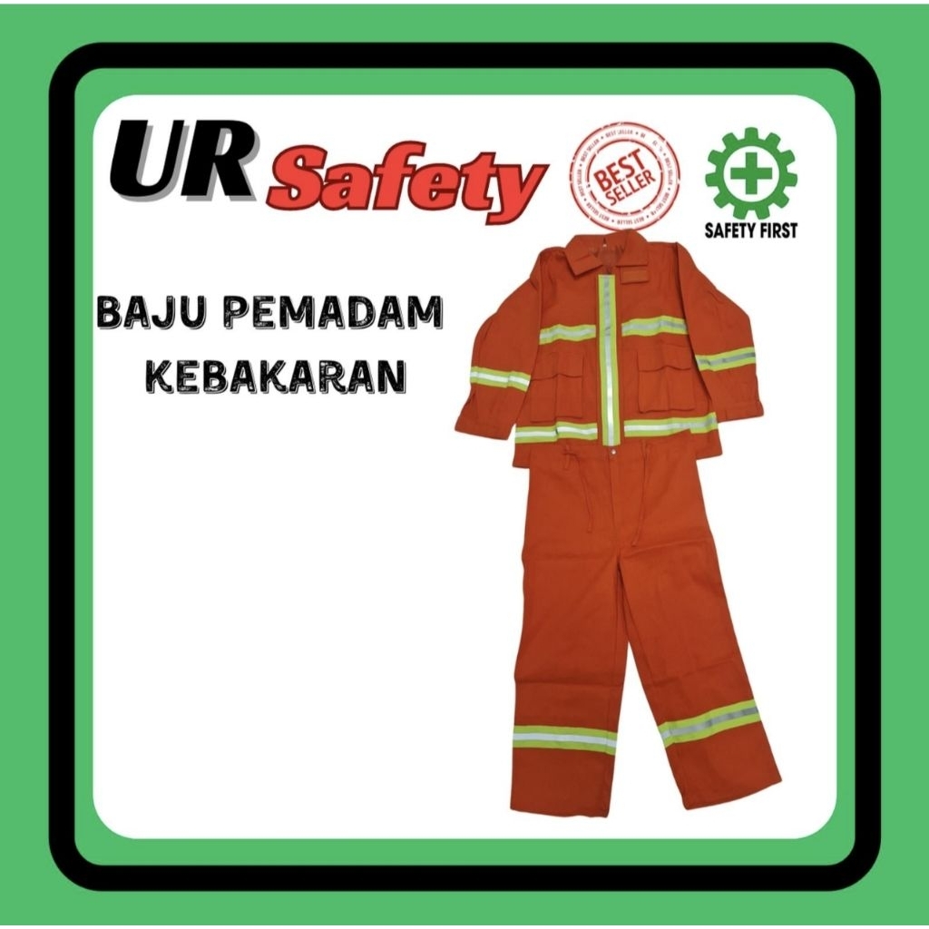 Baju Pemadam Kebakaran / Baju pemadam tahan api , -Orange XL, -Merah XXL
