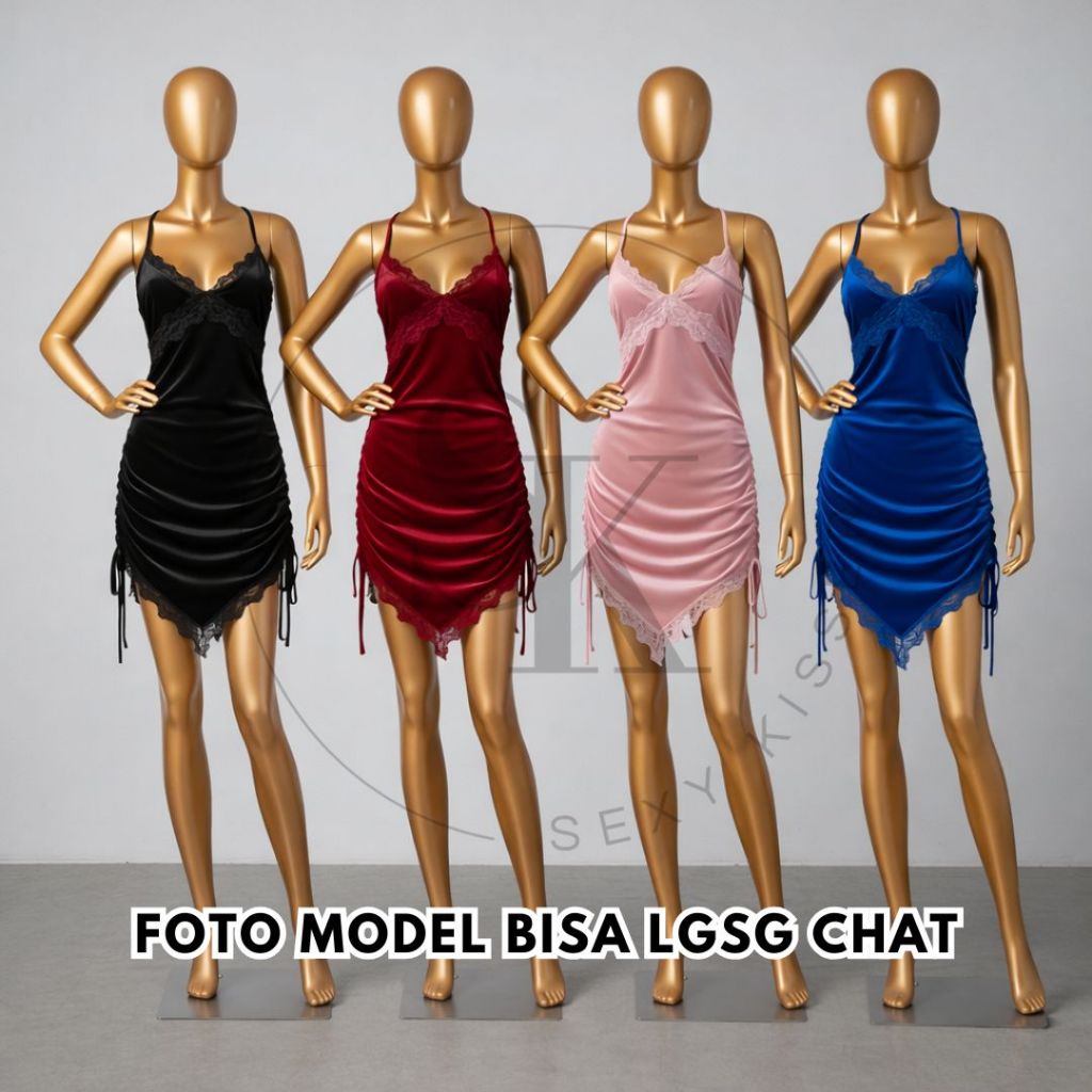 Lingerie Sexy Lingering Evangel Sexy Dress - Lingerie Wanita - Velvet Bludru 1975