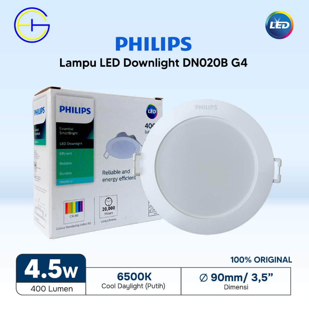 Varian Lengkap DN020B G4 LED15 220-240V (4.5Watt, 10.5Watt, 13Watt, 16 Watt, 20Watt)