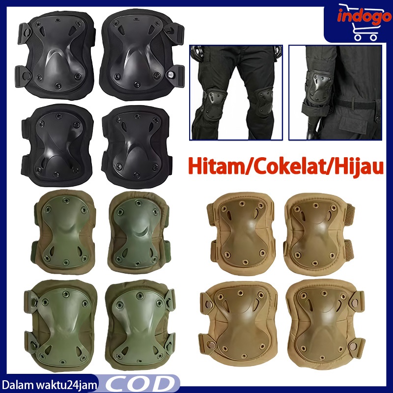 Deker Set Tactical Pelindung Lutut Dan Sikut Kneeped knee pad Tactical Touring
