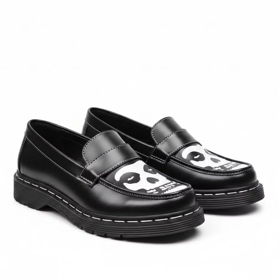 NYKRMN - Sepatu Loafers Docmart  Skena Slip On Casual Pria Motif Misfits