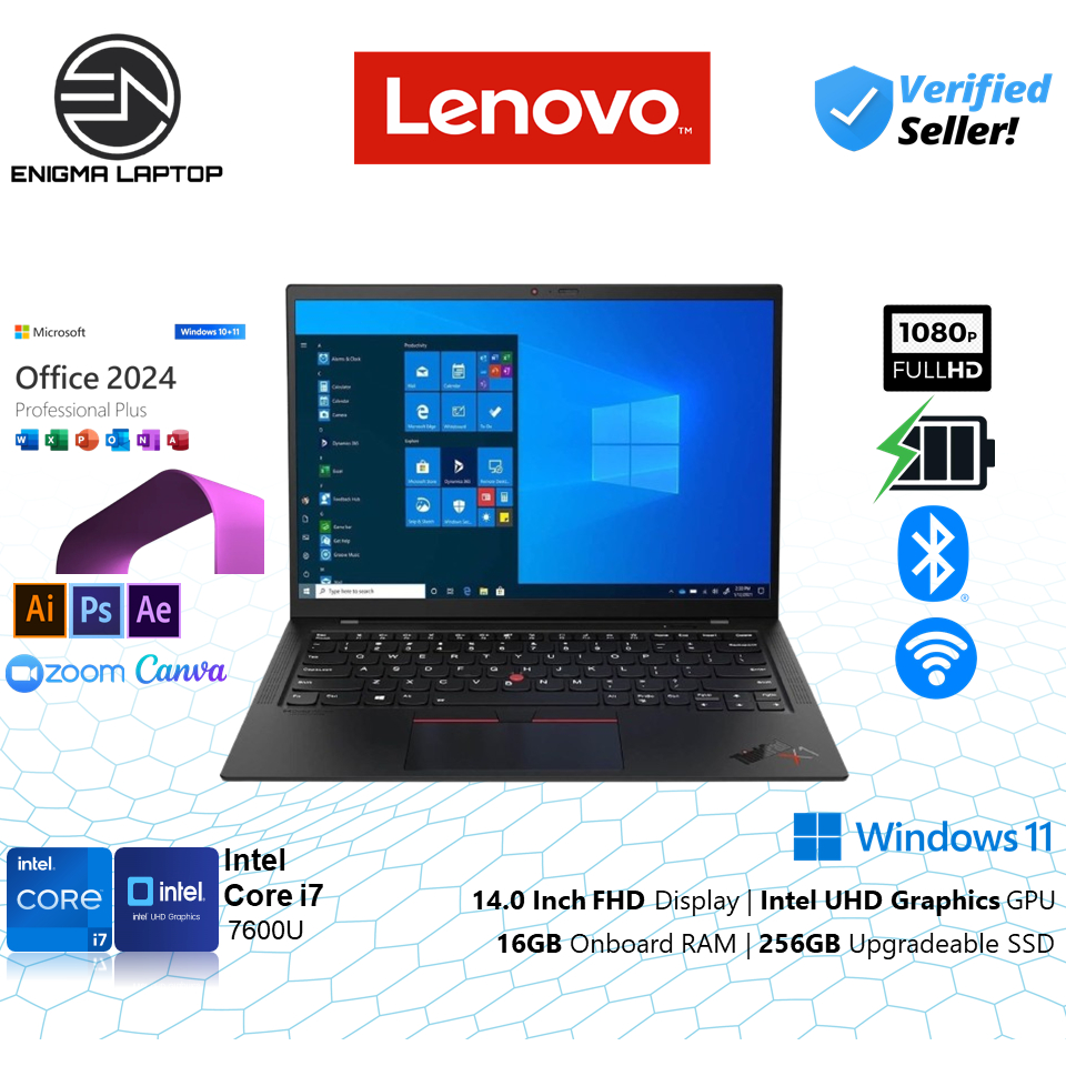 Laptop Lenovo Thinkpad X1 Carbon Intel Core i7 7600U RAM 16GB 1TB SSD 14 Inch FHD Windows 11 Home