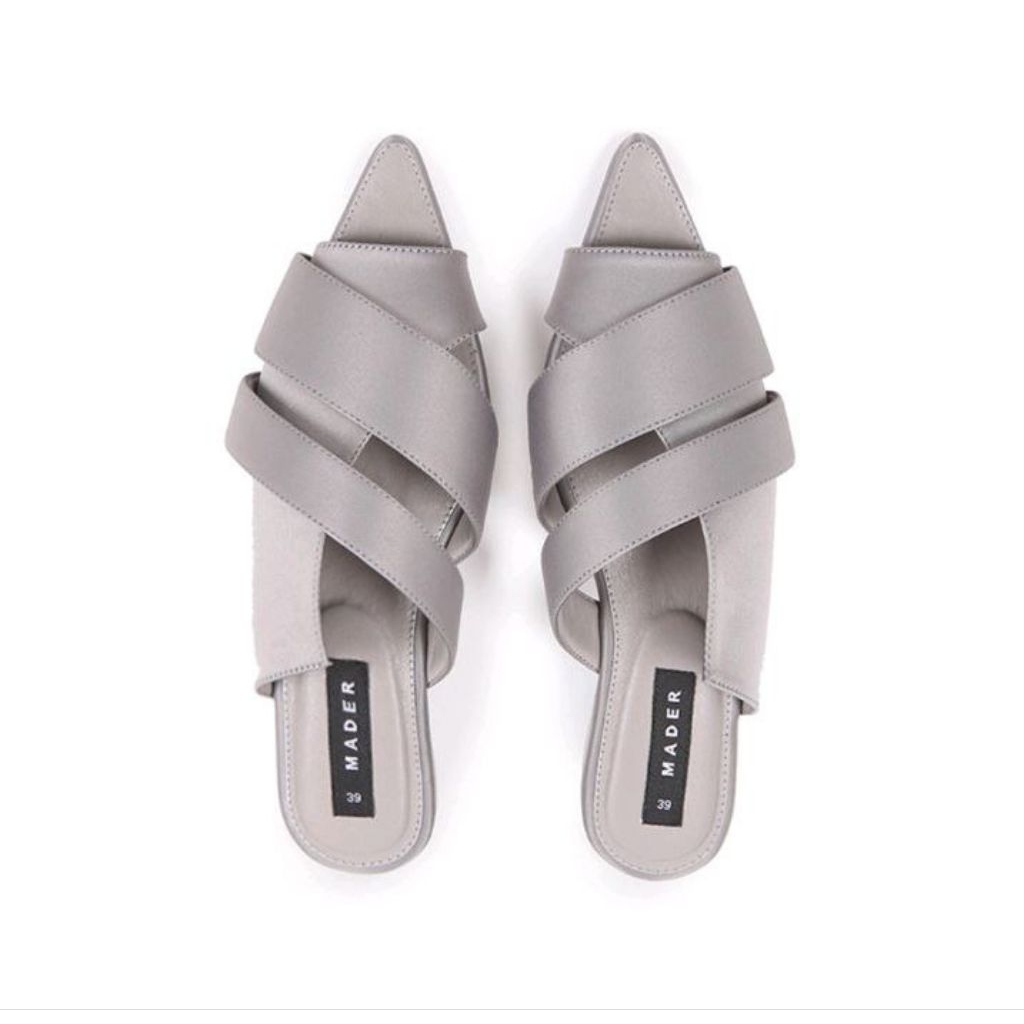 Mader Toe Mules Satin Grey