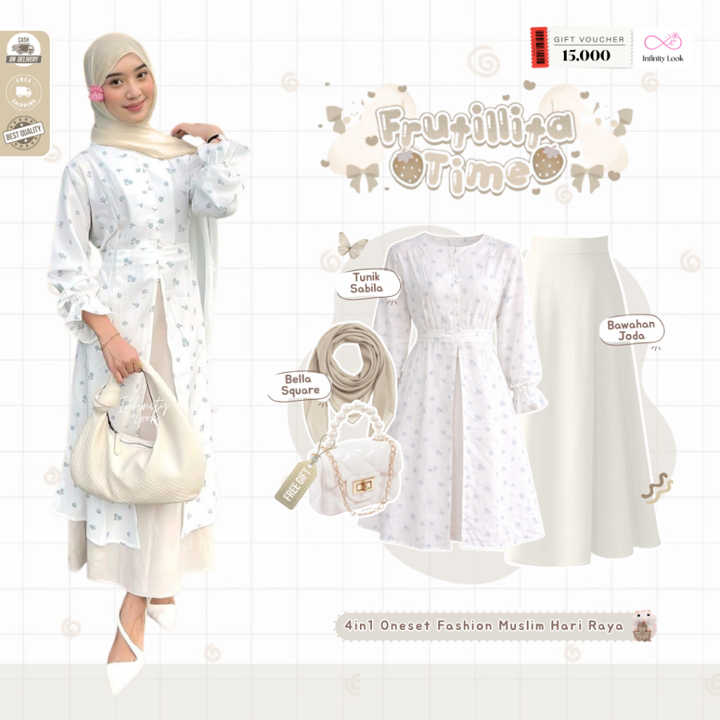 LAGI VIRAL Setelan Lebaran Remaja ( Tas + Bella Square + Tunik + Rok ) OOTD Setelan Remaja - LP 210