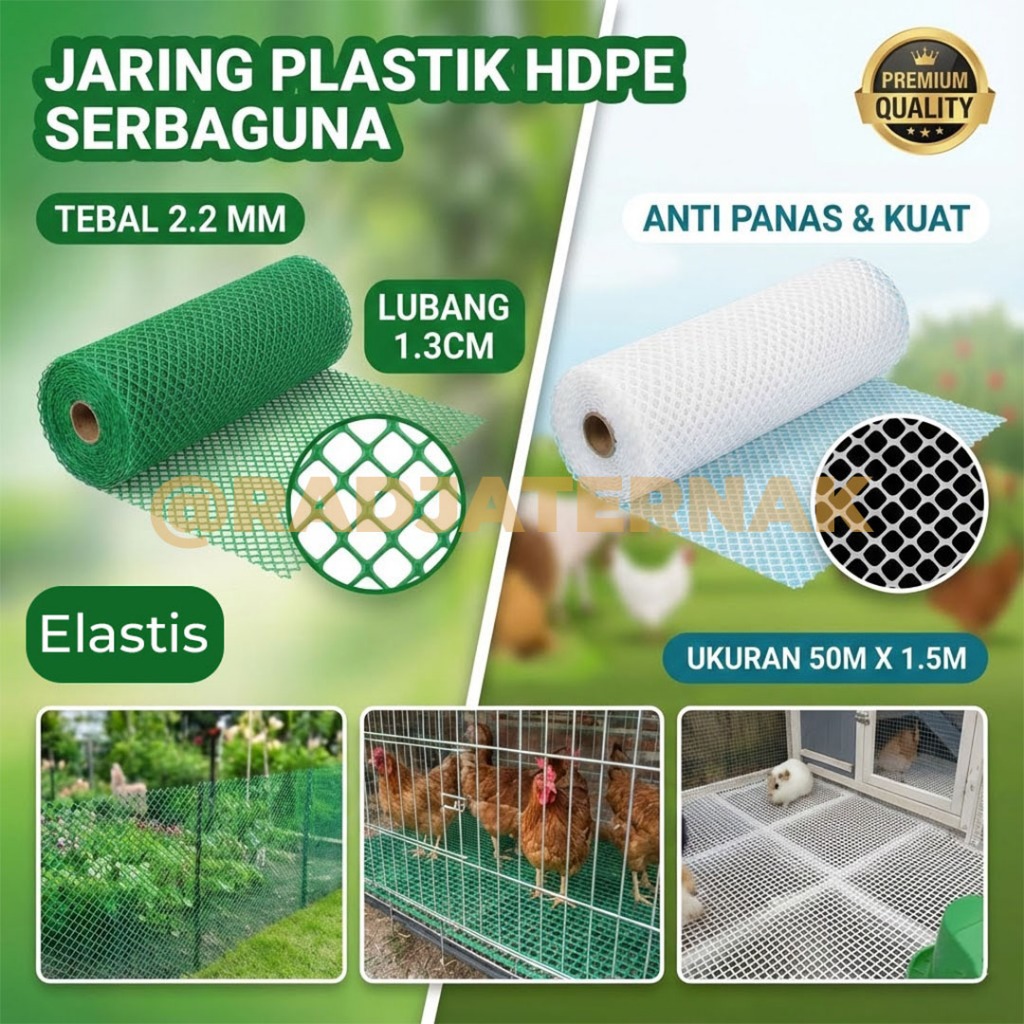 50 x 1.5 m Slat Plastik Mesh Jaring Net Lubang 1.8 cm / 18 mm Alas Kandang Ayam Bebek Anjing Kucing 