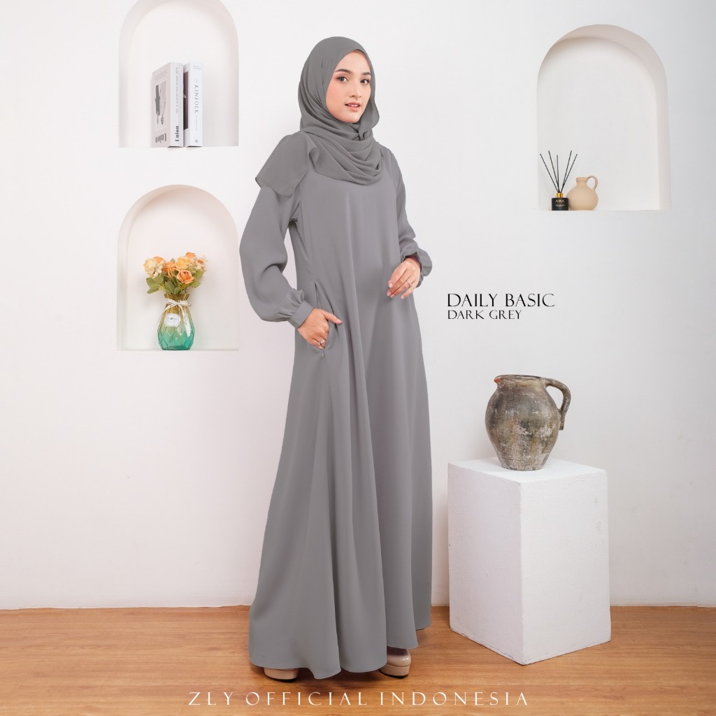 Gamis  Daily Basic 2 Simple Elegant | Gamis Remaja  Polos | Gamis Wanita ToryGold  By ZLY ZELIA