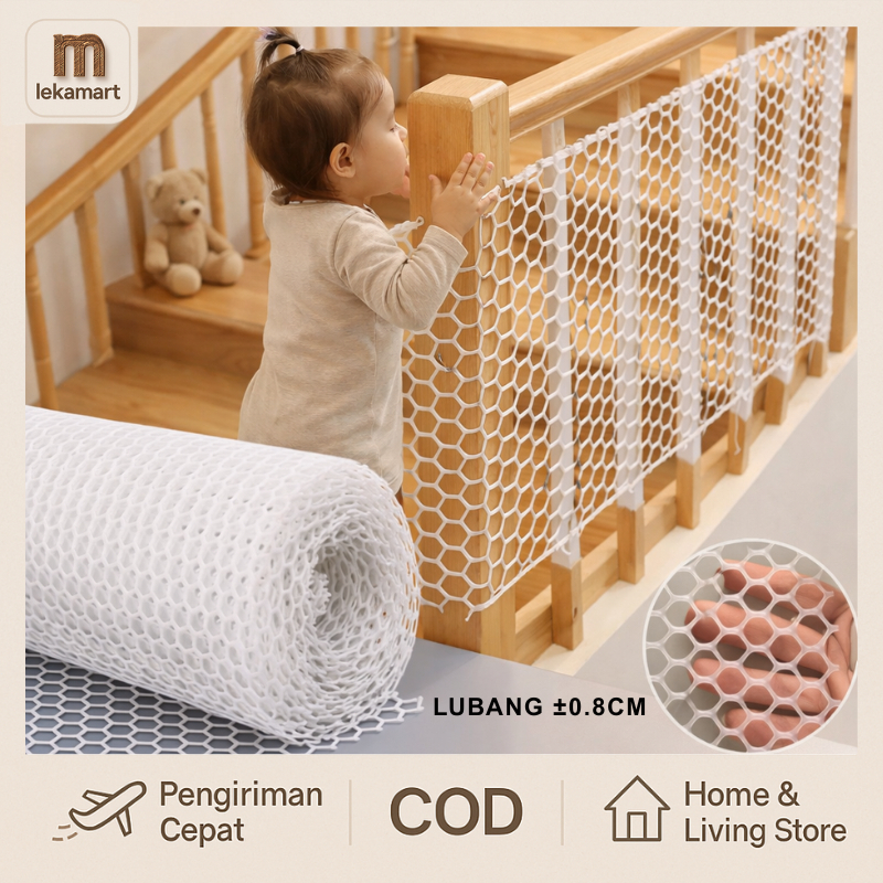 Jaring Plastik HDPE Tebal 5M | Jaring Pengaman Balkon & Keamanan Anak | Jaring Peliharaan & Pertania