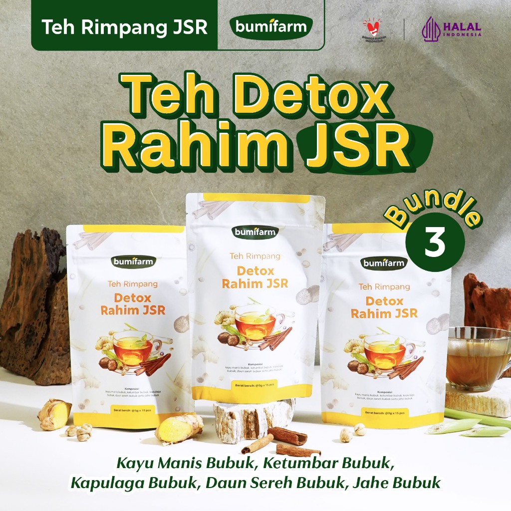 BUNDLING 3 Teh Rimpang Detox Rahim JSR dari BUMIFARM/ RESEP SEHAT JSR / RAMUAN JSR / REMPAH JSR  / J