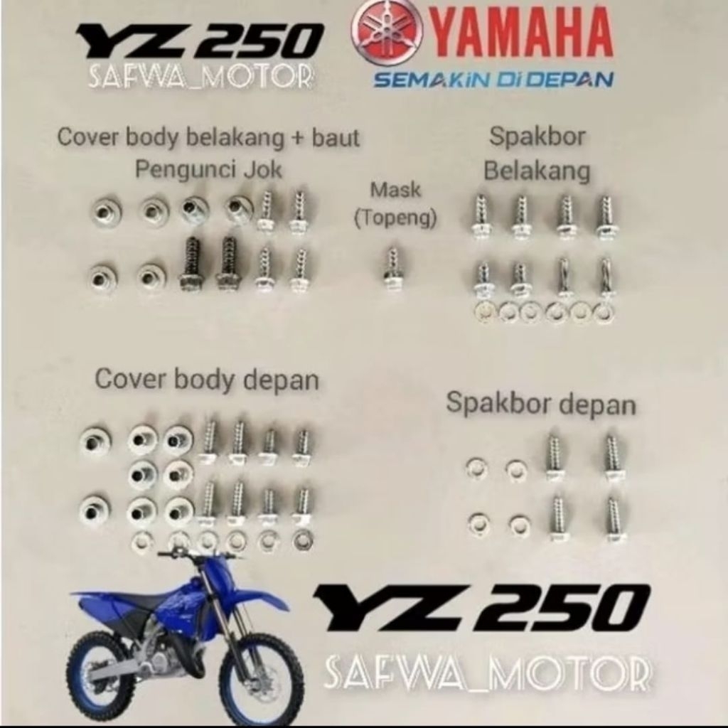 Baut Fullset lengkap Body Yamaha YZ 250
