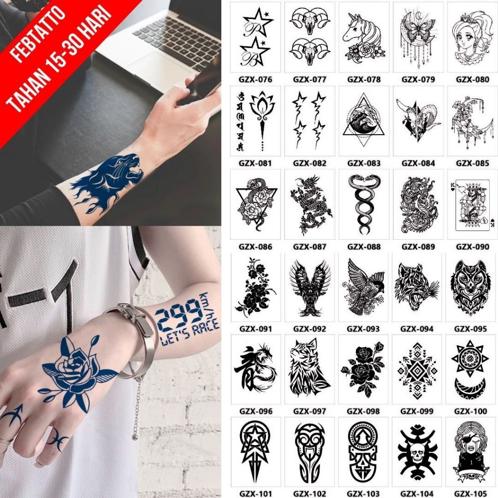 FRUIT INK MINI Tato Jari Semi Pemanent Tahan 1 Bulan Ukuran 11x8cm Motif Aesthetic Tatto Temporary S