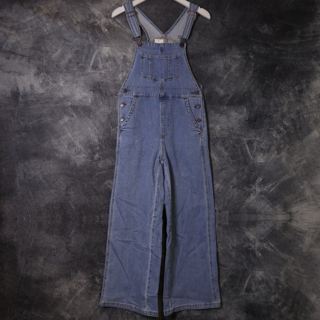 OVERALL GU BY UNIQLO JEANS DENIM PANTS OV44 SIZE S-M (28 29 30) JUMPSUIT CELANA PANJANG