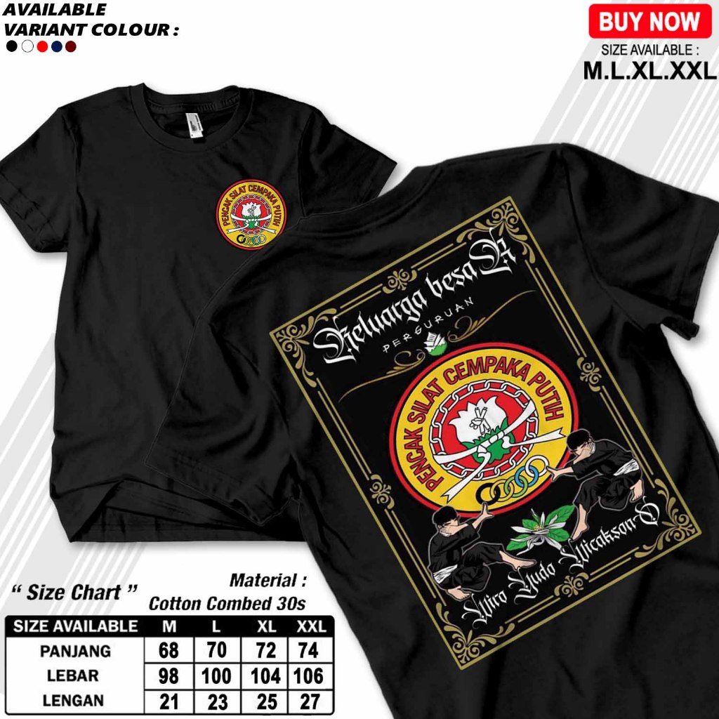 Kaos Tshirt Baju Distro Pencak Silat PSCP Cempaka Putih Anak Muda Premium Terbaru
